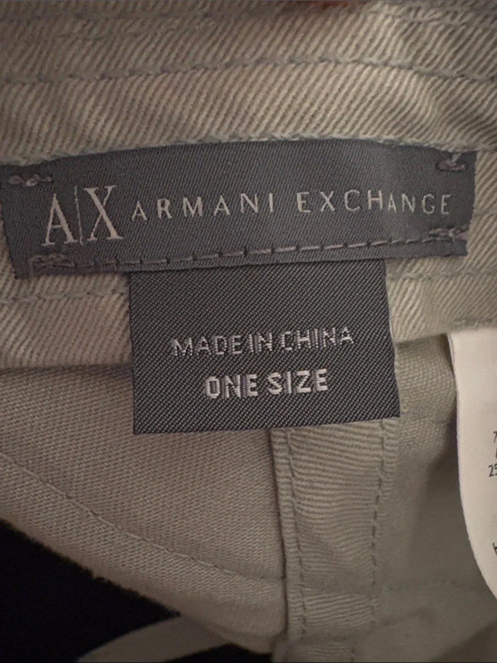 Armani Exchange Beige and Gray Logo Baseball Cap